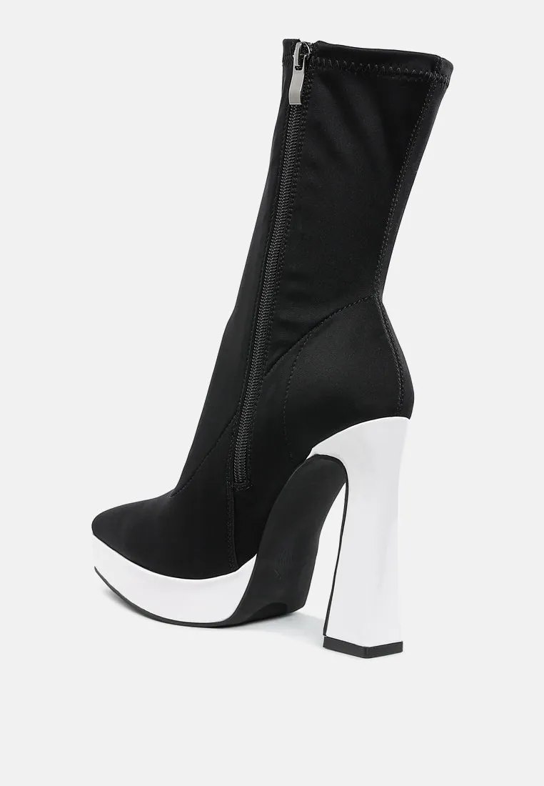 Rabha Contrasting Platform Detail Sock Boots