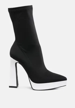 Rabha Contrasting Platform Detail Sock Boots