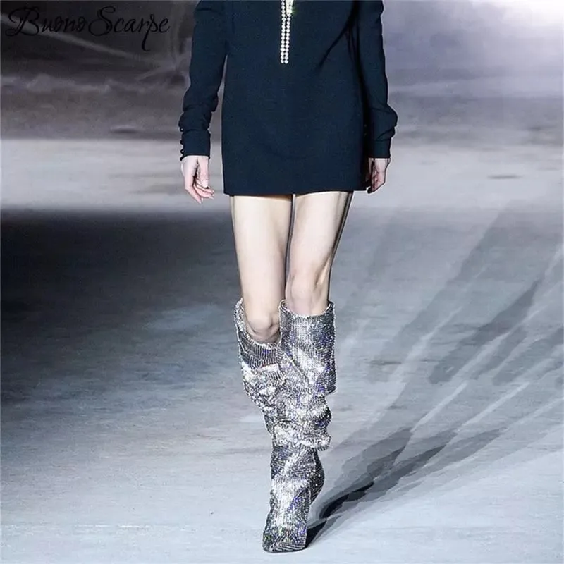 Rhinestone Embellished Boots