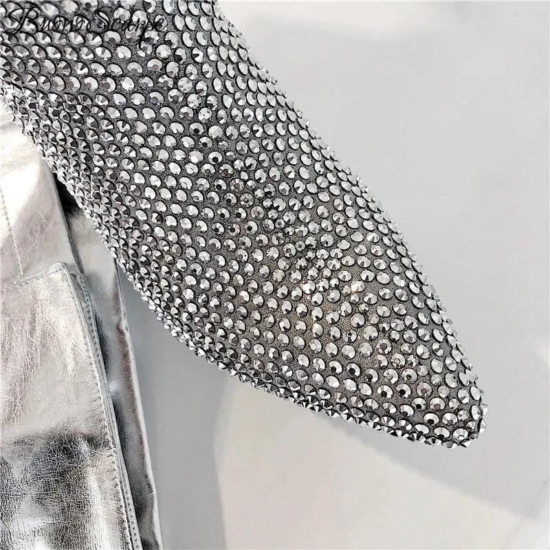 Rhinestone Embellished Boots