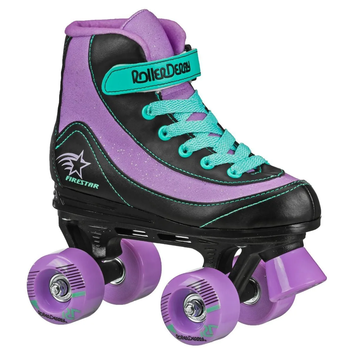 Roller Derby Firestar Purple/Black/Mint Skates Size 1