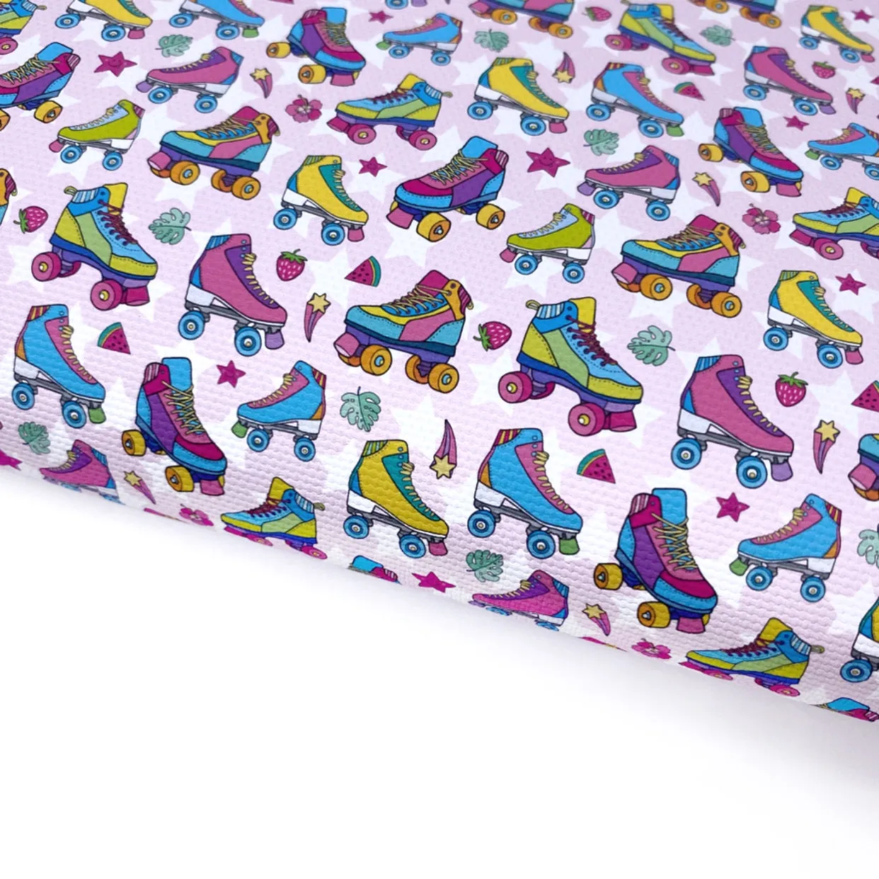 Roller Disco Retro Lux Premium Printed Bow Fabric