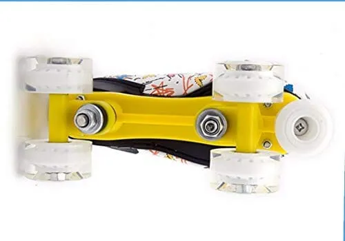 Roller Skates Classic High-top for Adult Outdoor Skating Light-Up Four-Wheel Roller Skates Shiny Roller Skates for Women (Black Non-Flashing,9)