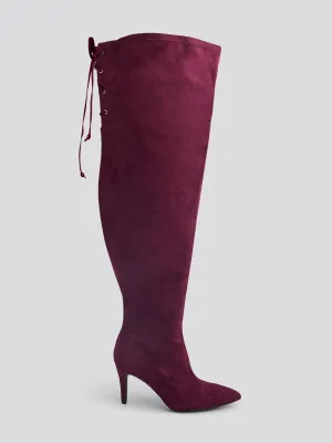 Rosa Faux Suede Thigh-High Boots - Nadia x FTF