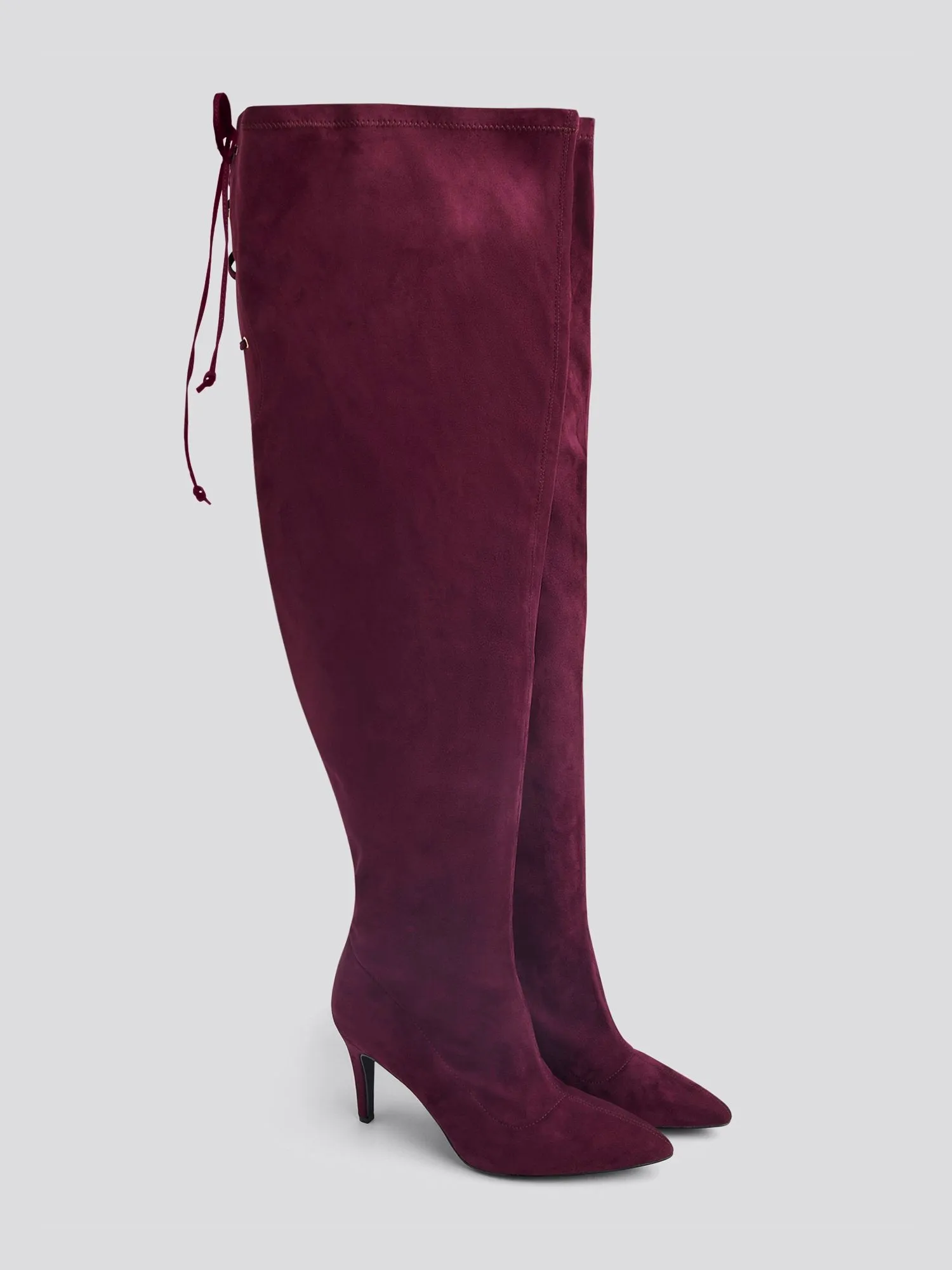 Rosa Faux Suede Thigh-High Boots - Nadia x FTF