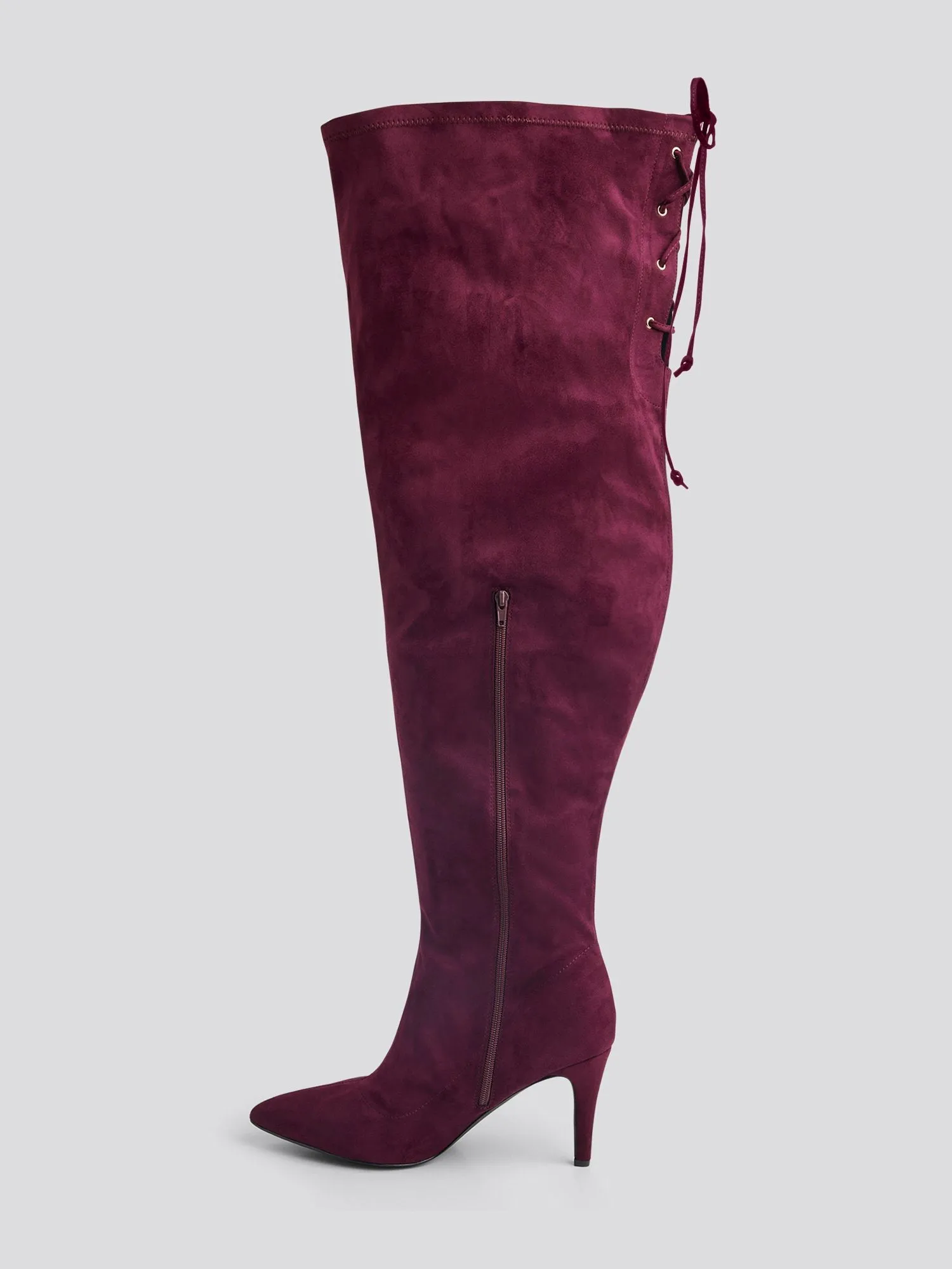 Rosa Faux Suede Thigh-High Boots - Nadia x FTF