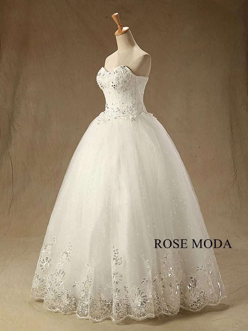 Rosemoda Sequin Lace Ball Gown Wedding Dress