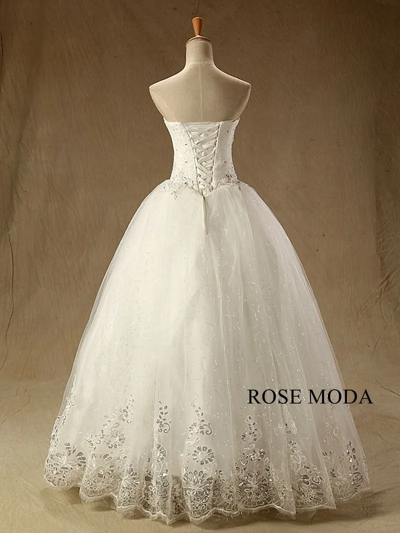 Rosemoda Sequin Lace Ball Gown Wedding Dress