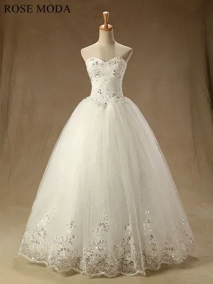Rosemoda Sequin Lace Ball Gown Wedding Dress