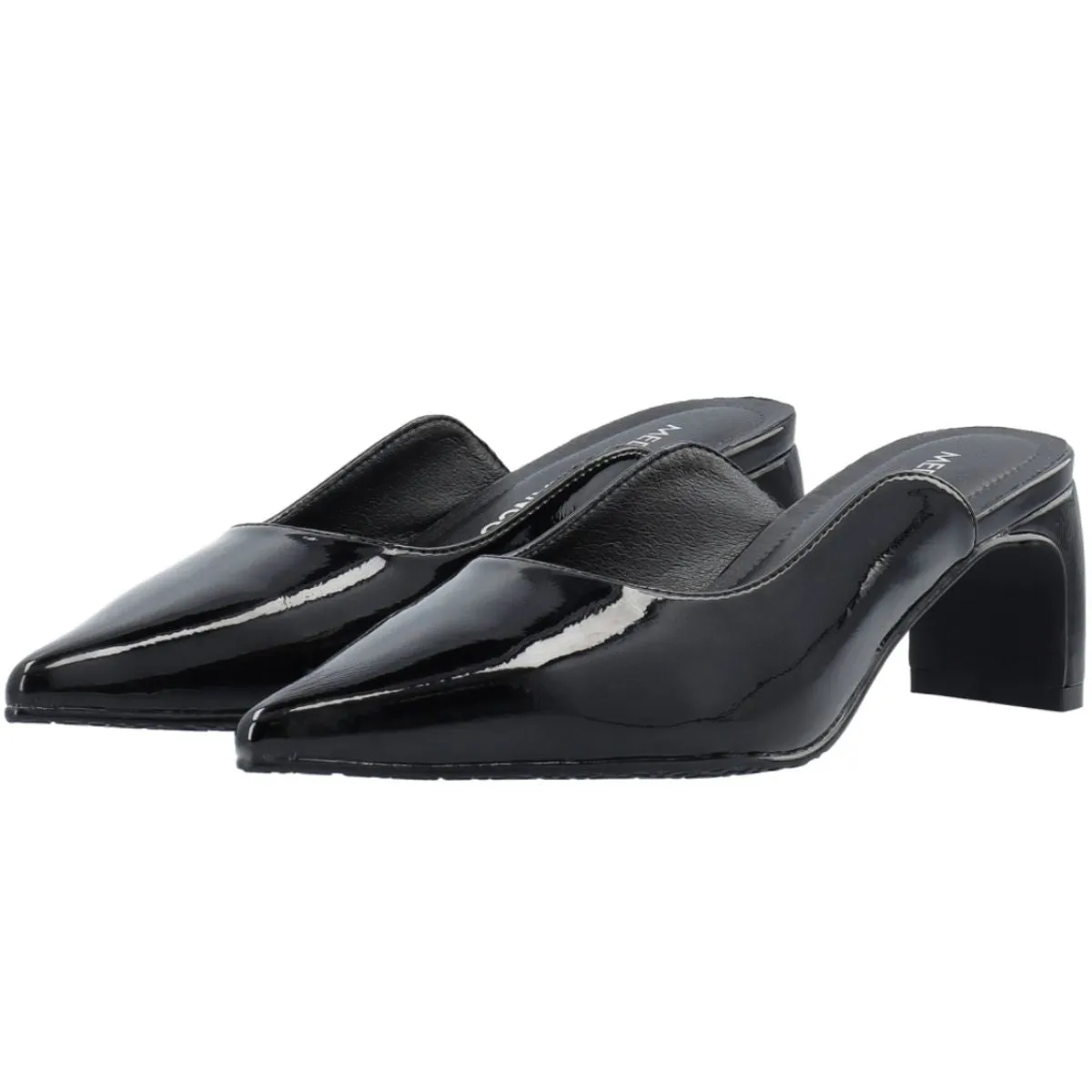 Rowe Heel Cutine Mule Black Medina