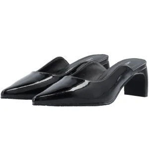 Rowe Heel Cutine Mule Black Medina