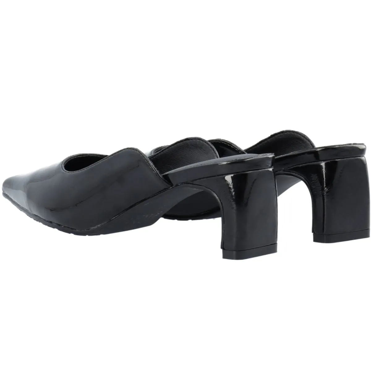 Rowe Heel Cutine Mule Black Medina