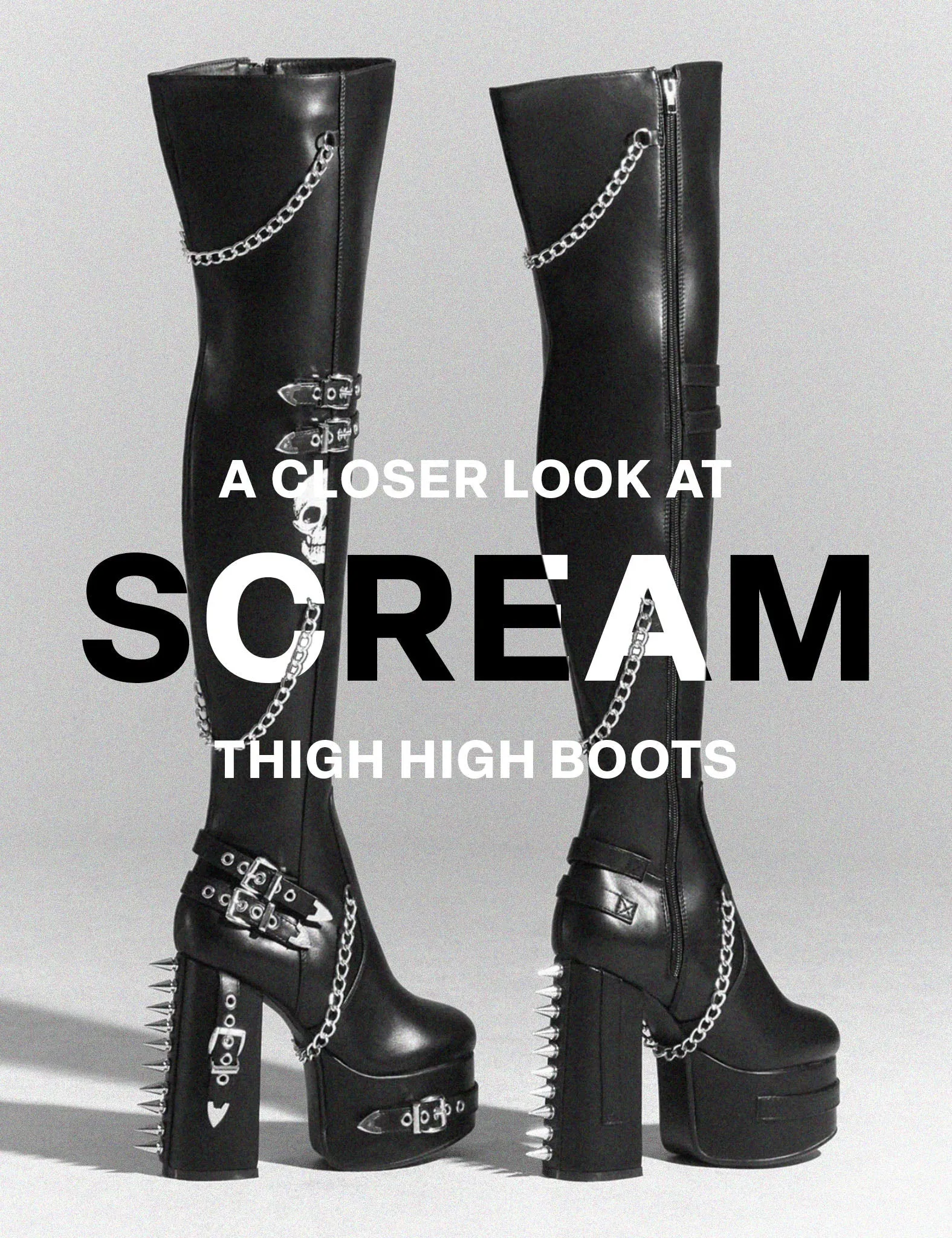 Scream Platform Thigh High Boots