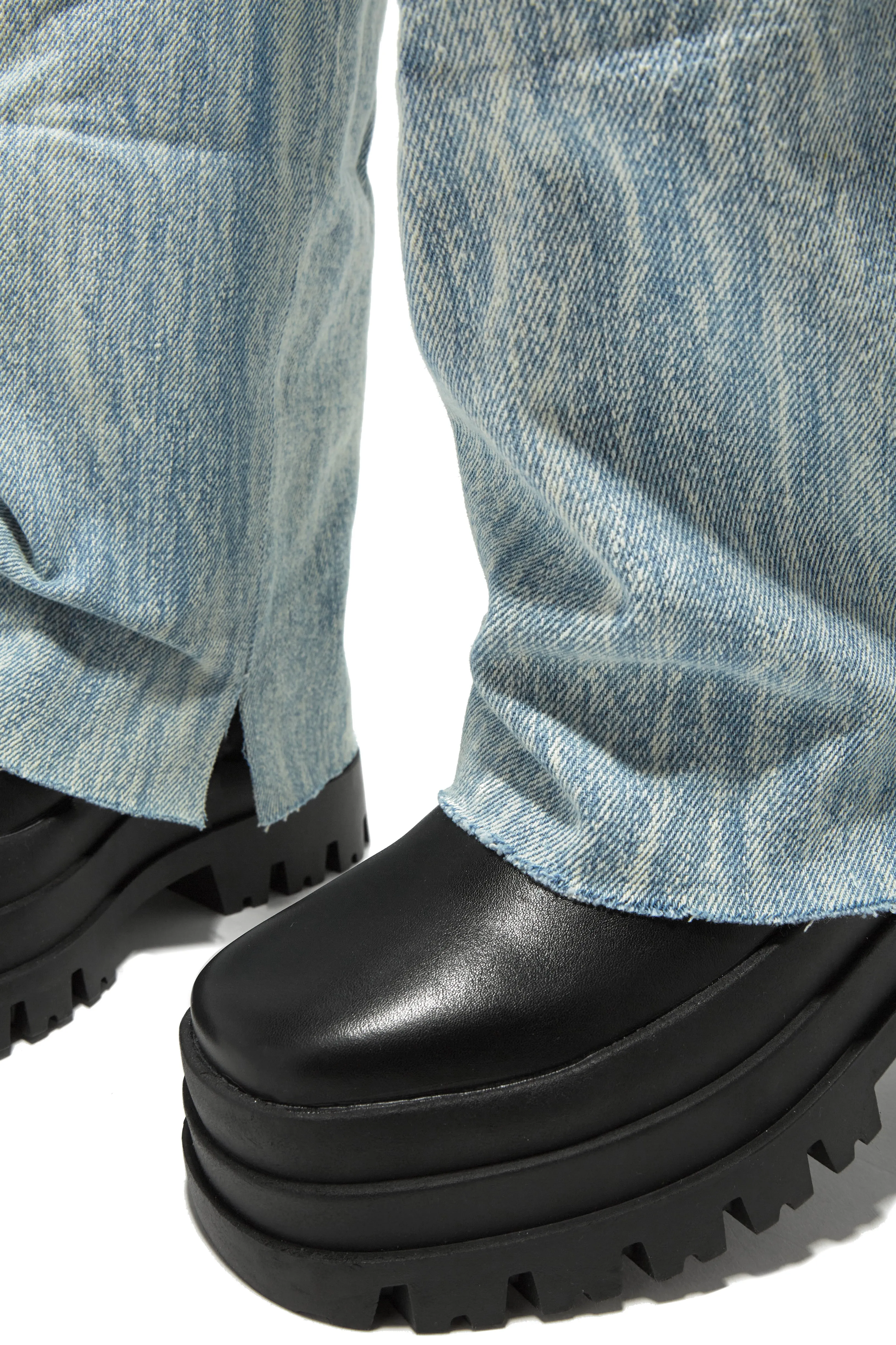 She's The Star Denim Chunky Platform Boots - Denim