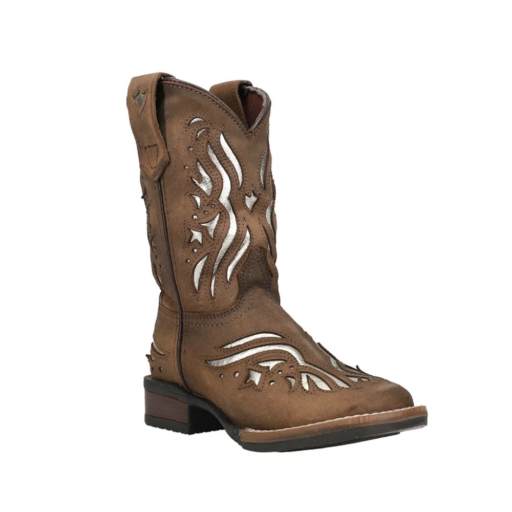 Shiloh Metallic Square Toe Cowboy Boots (Little Kid)