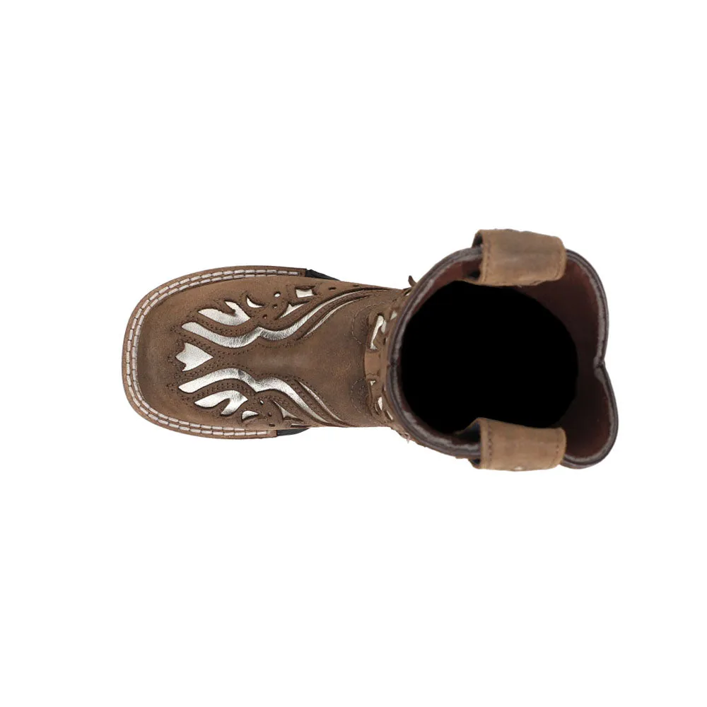 Shiloh Metallic Square Toe Cowboy Boots (Little Kid)