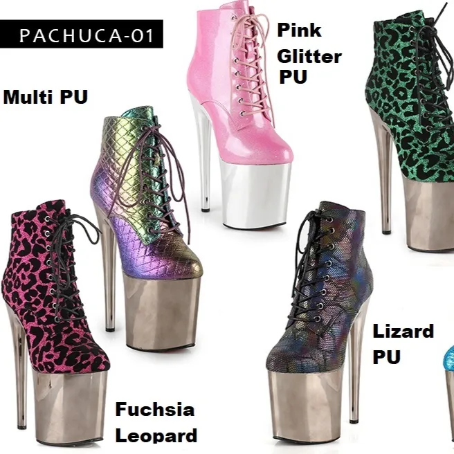 Shimmery Boots with Chrome Platform
