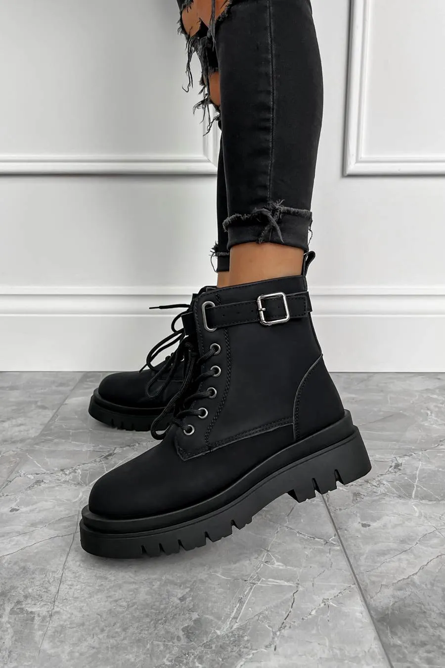 SIAN Chunky Ankle Boots - Black