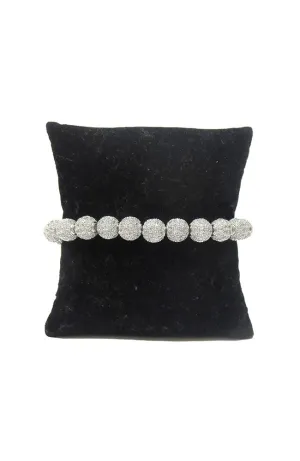 Silver CZ Encrusted Ball Bracelet