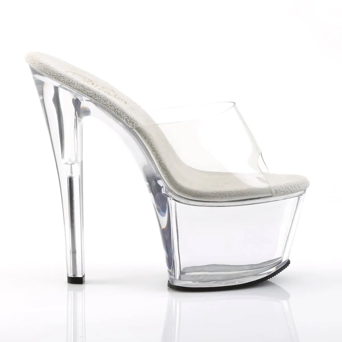 SKY-301 Black & Clear Peep Toe High Heel