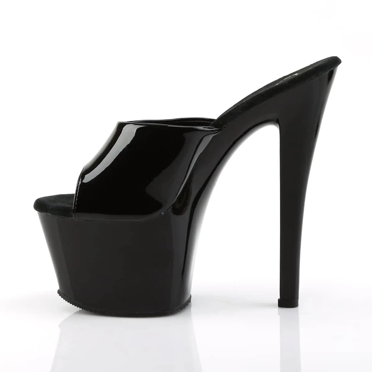 SKY-301 Black & Clear Peep Toe High Heel