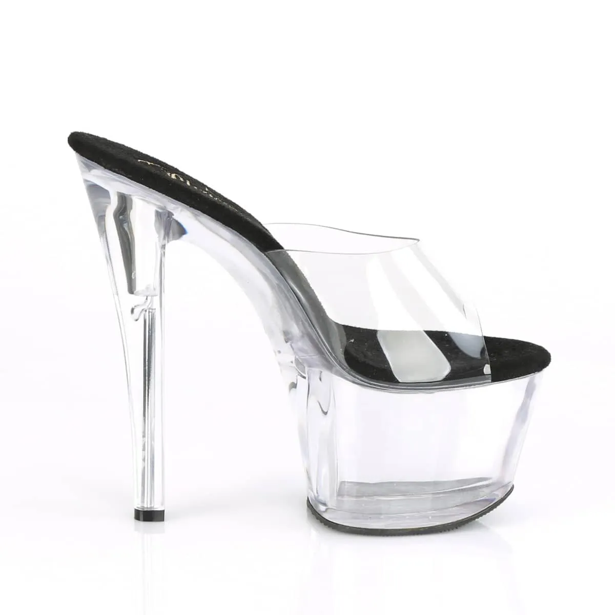 SKY-301 Black & Clear Peep Toe High Heel
