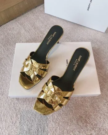 SLY Women's Tribute Heeled Mules Gold For Women