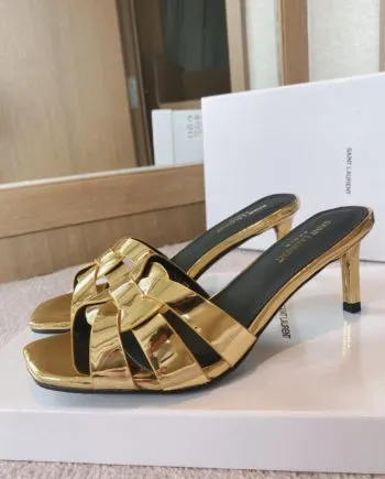SLY Women's Tribute Heeled Mules Gold For Women