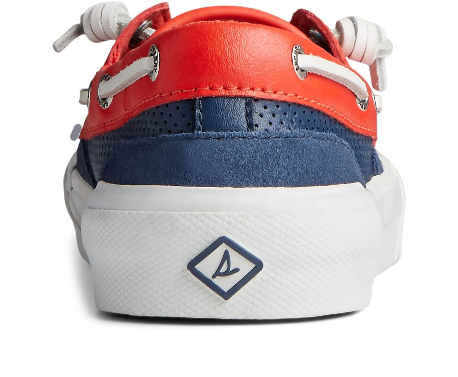 Sperry Soletide 2-Eye Leather Boat Loafers Shoes BLUE/RED
