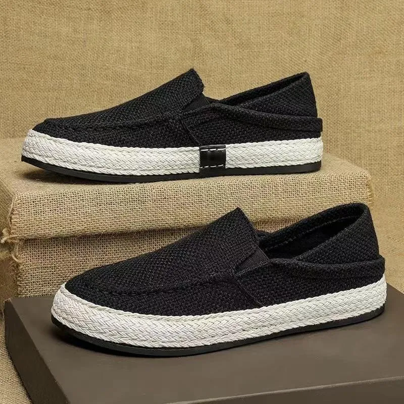 Spring Men's Linen Breathable Casual Driving Shoes