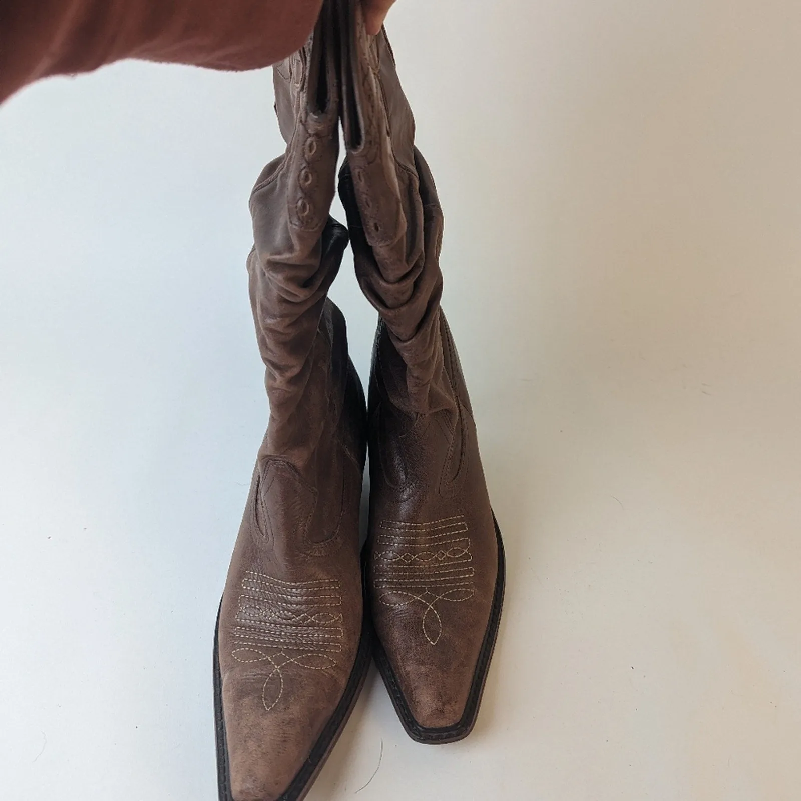 Steve Madden “Saddle” Slouchy Cowboy Boots