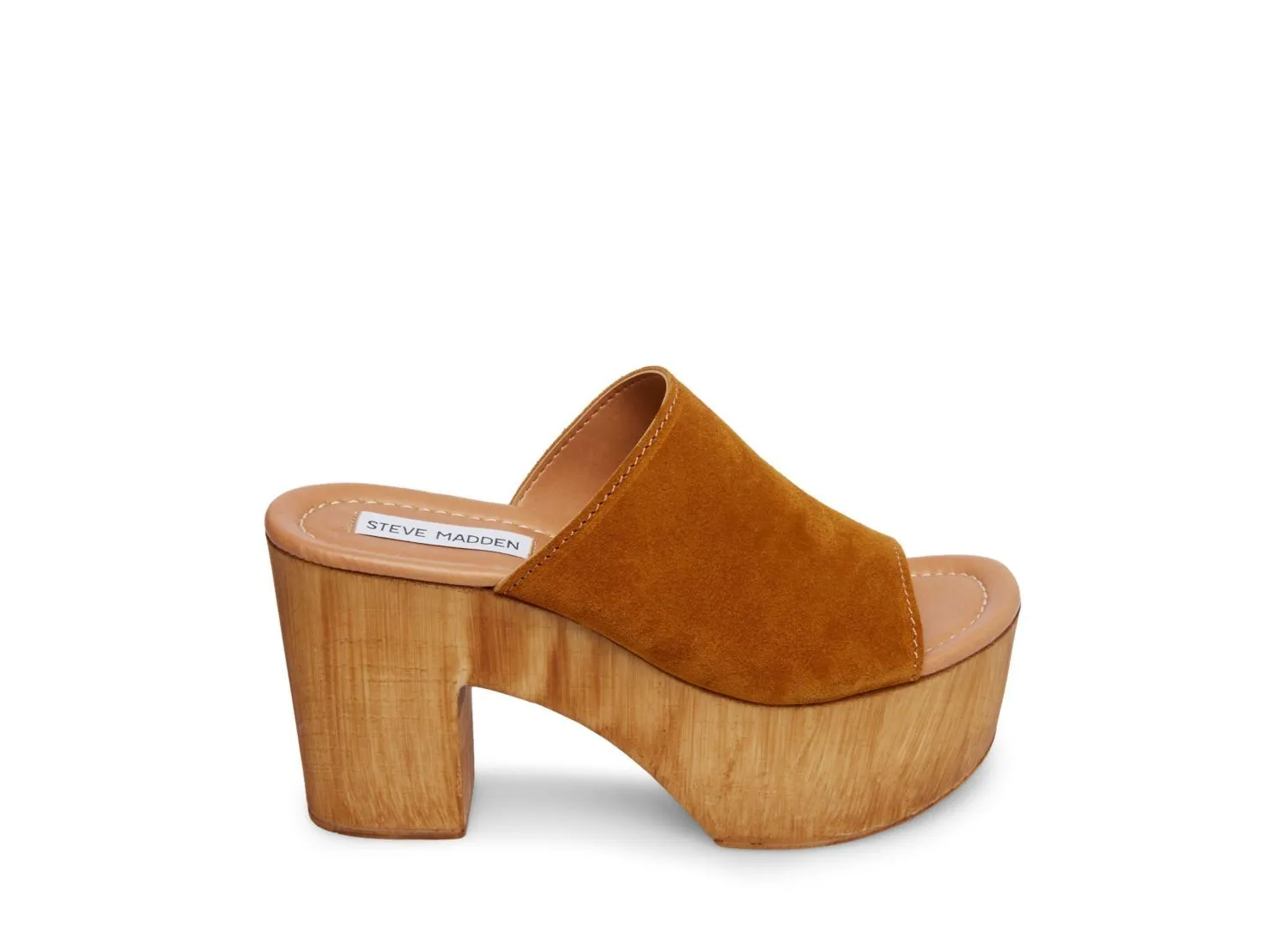 Suede 70's Wooden Platform Sandal