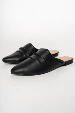 Swirl mule ballerina flat black