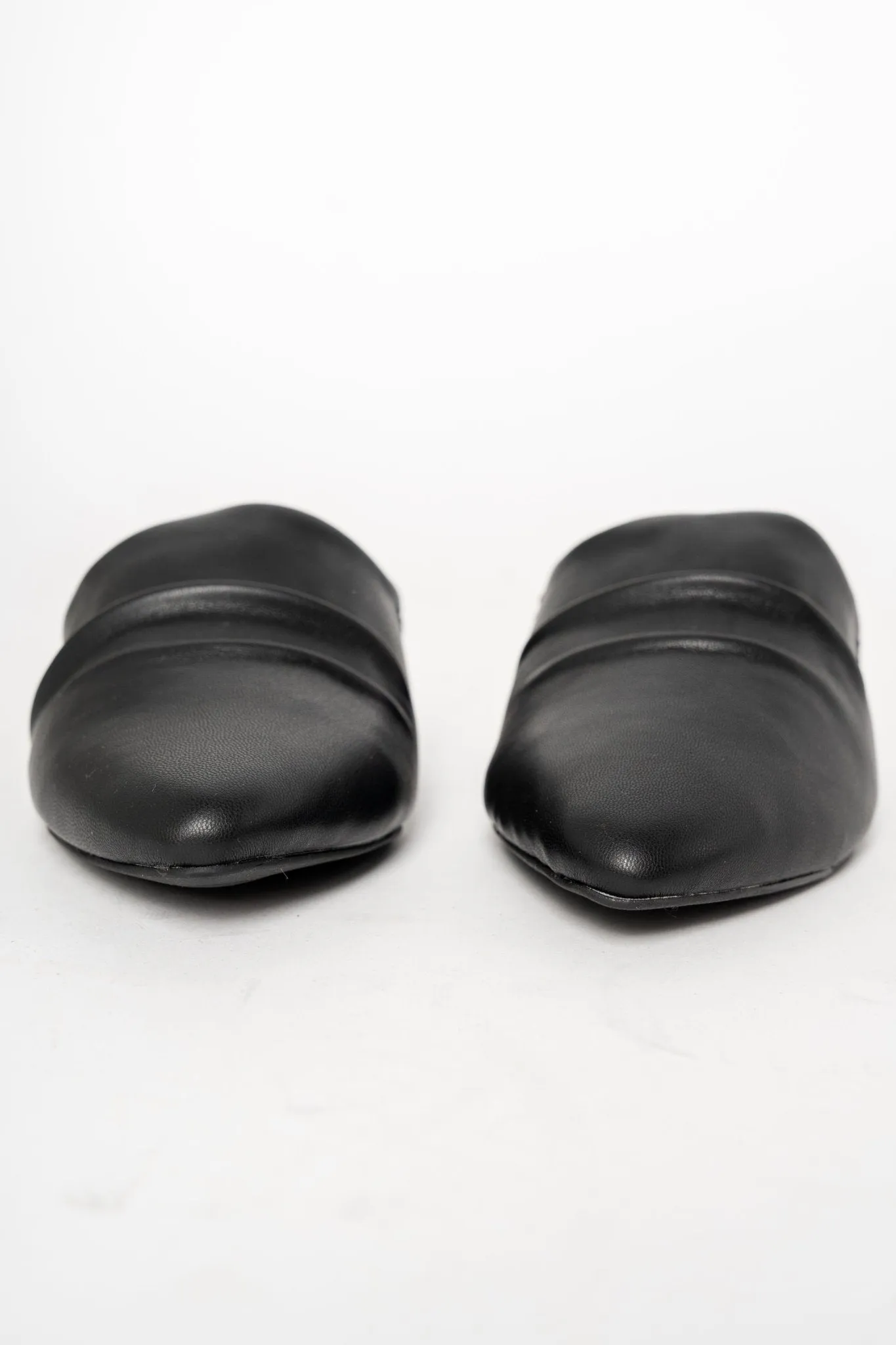 Swirl mule ballerina flat black