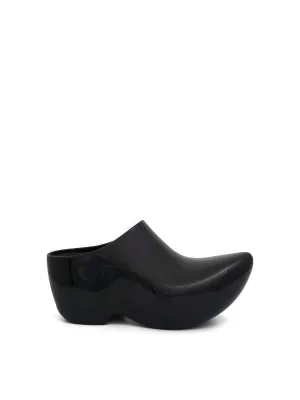 Technoclog Shinny Mule in Black