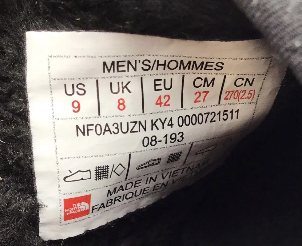 The North Face Men's Black Thermoball Traction 5 NF0A3UZN Mule Slippers - Size 9