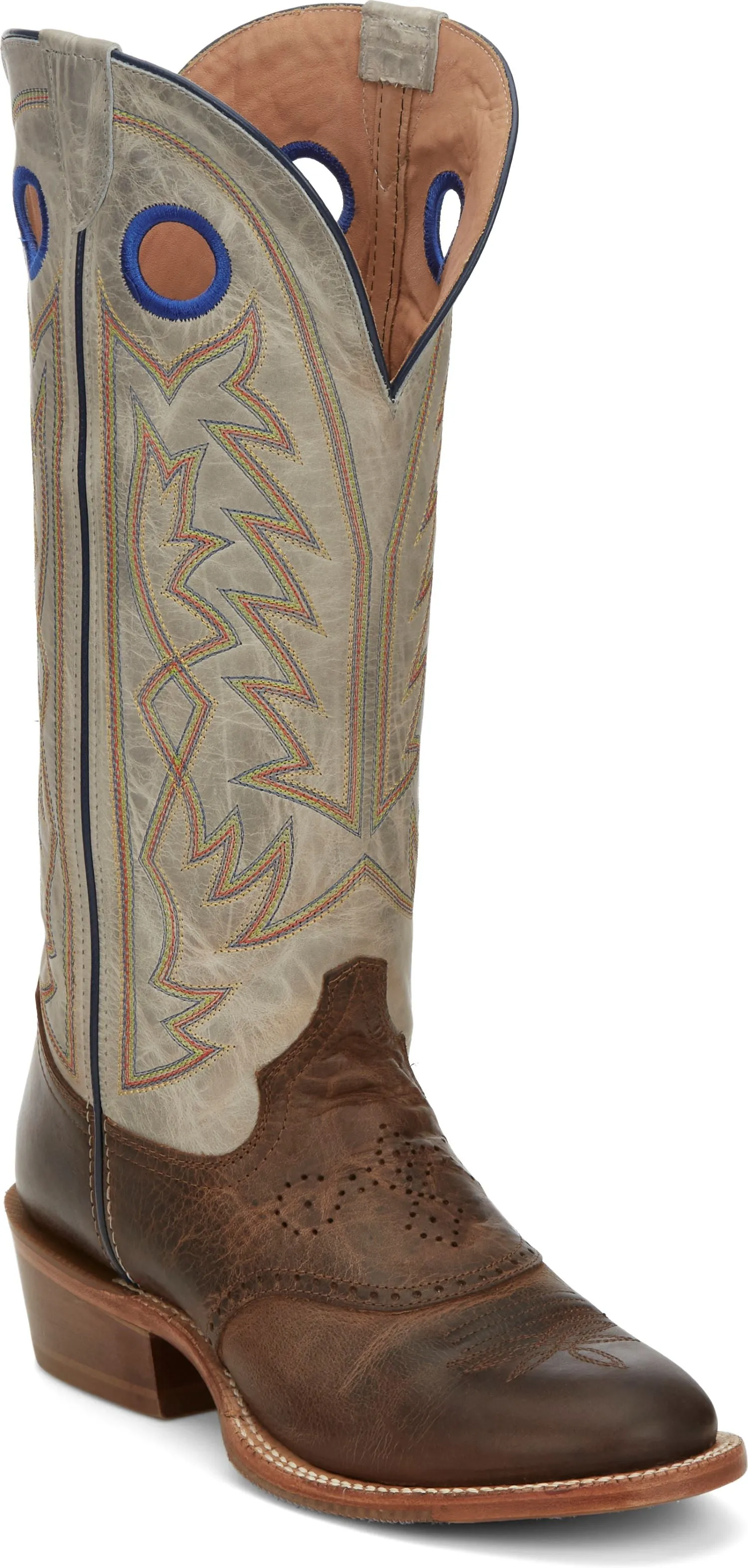 'Tony Lama' Men's 15" Henley Western Round Toe - Brown / Stone Gray