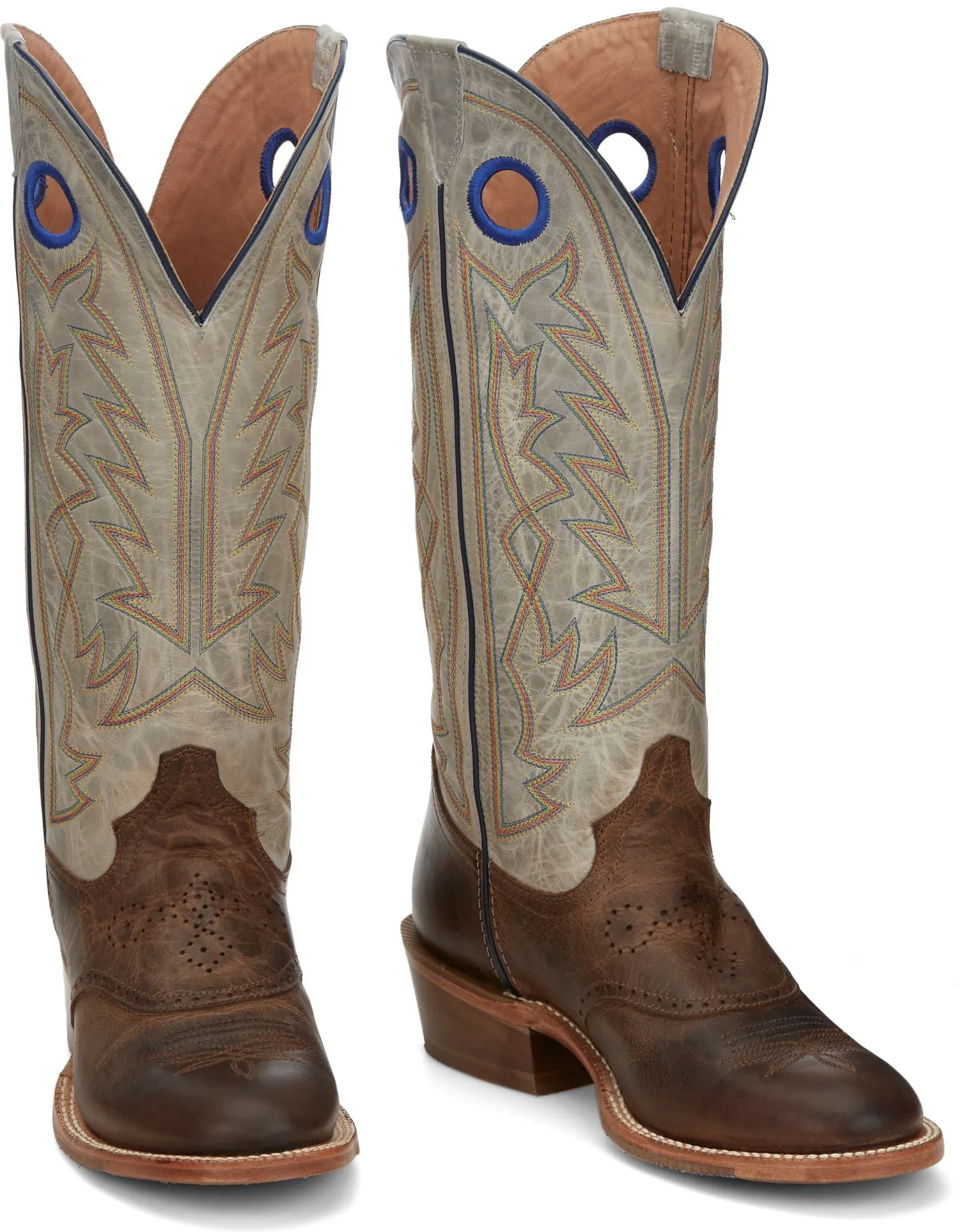 'Tony Lama' Men's 15" Henley Western Round Toe - Brown / Stone Gray