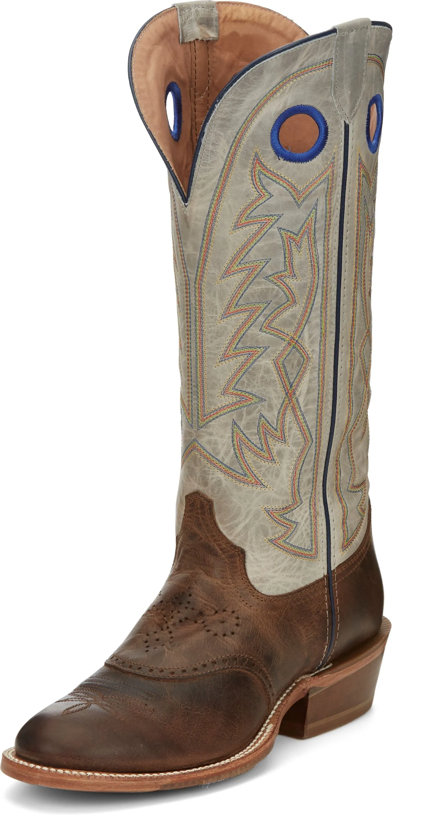 'Tony Lama' Men's 15" Henley Western Round Toe - Brown / Stone Gray