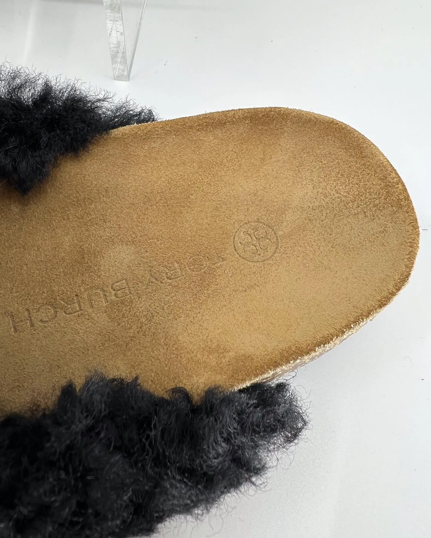 TORY BURCH TORY CHARM MAMMOUTH SHEARLING MULES