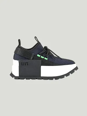 United Nude Roko Space Sneakers | Knitted Fabric & Leather Blend | Sleek Hybrid Design with Velcro Closure | One Posh Closet
