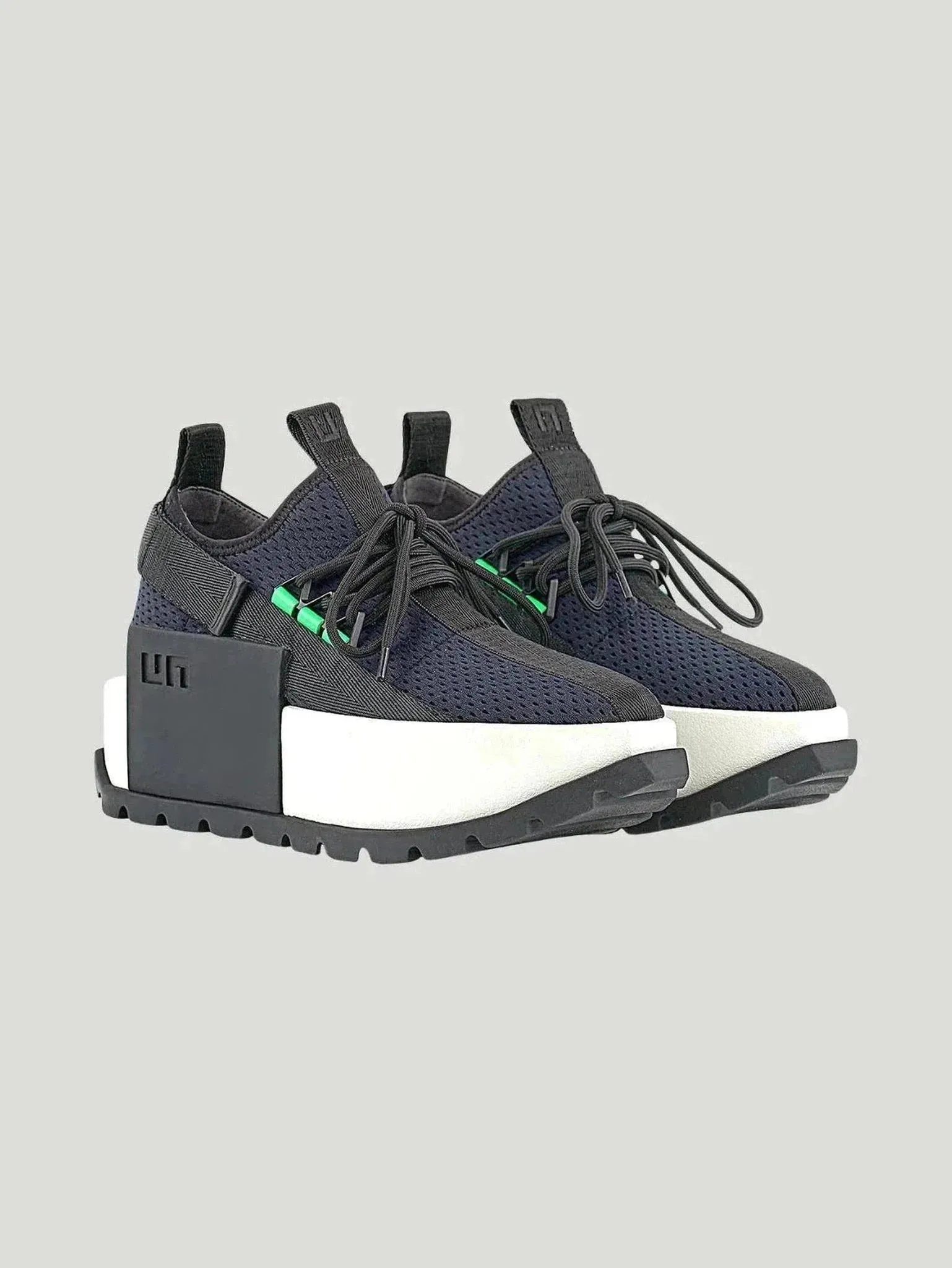 United Nude Roko Space Sneakers | Knitted Fabric & Leather Blend | Sleek Hybrid Design with Velcro Closure | One Posh Closet