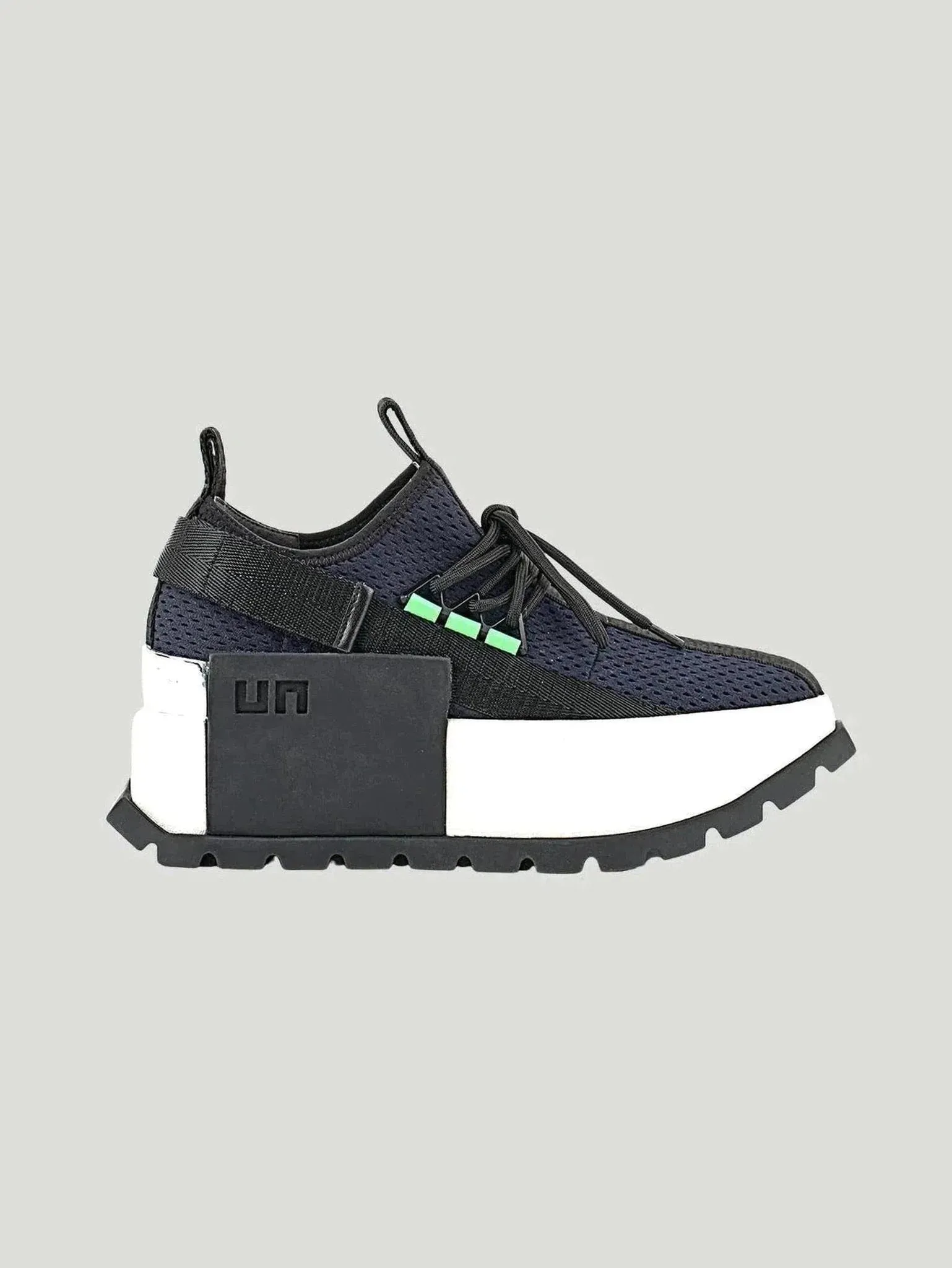 United Nude Roko Space Sneakers | Knitted Fabric & Leather Blend | Sleek Hybrid Design with Velcro Closure | One Posh Closet