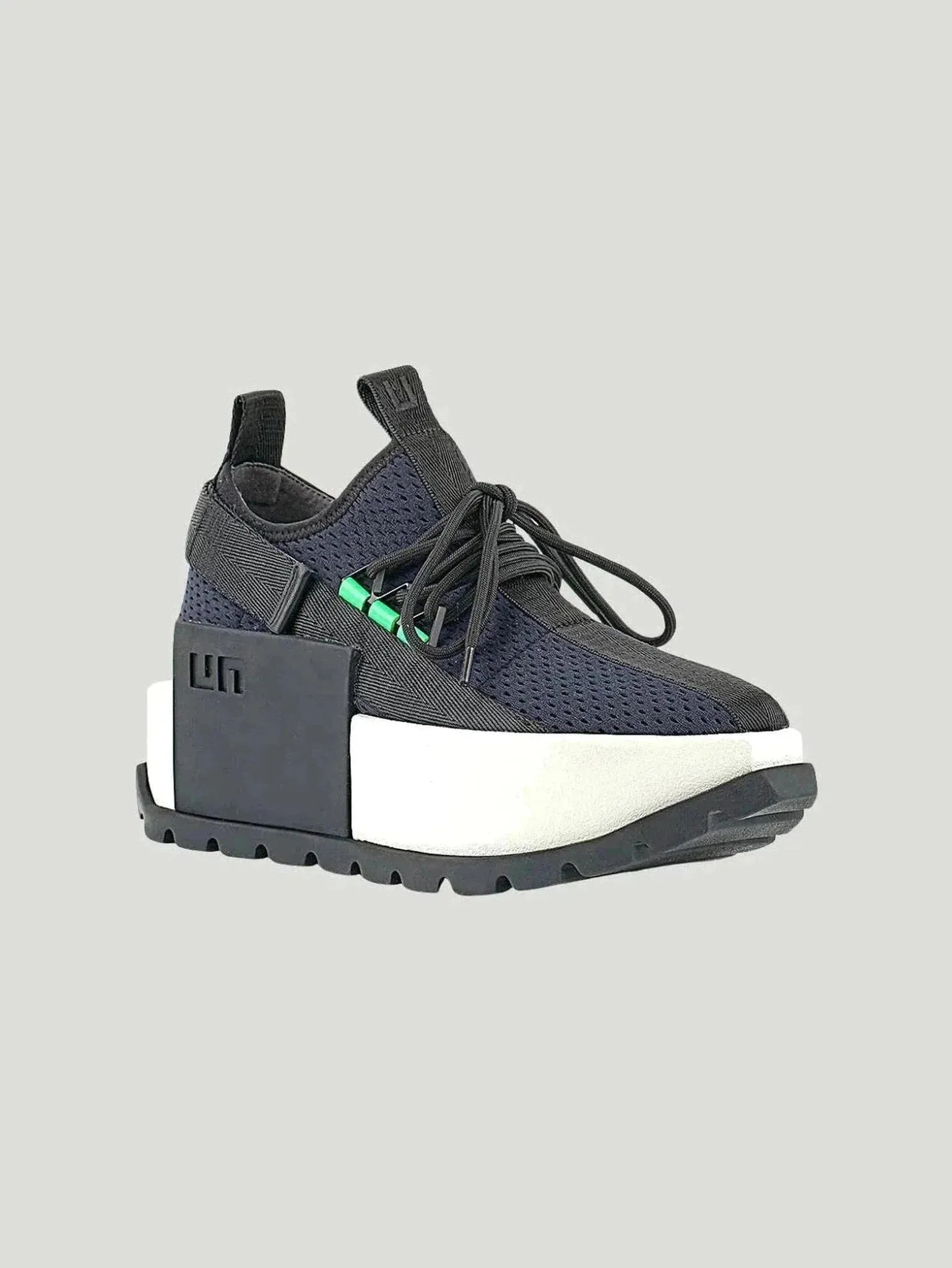 United Nude Roko Space Sneakers | Knitted Fabric & Leather Blend | Sleek Hybrid Design with Velcro Closure | One Posh Closet