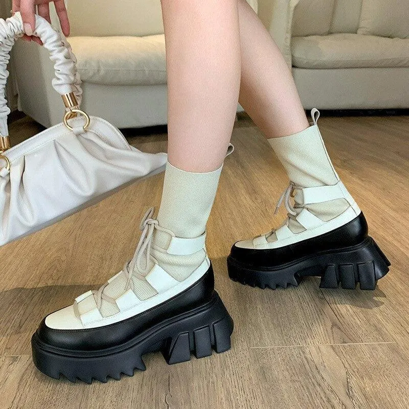 Urban Chic Cross-Strap Platform Boots
