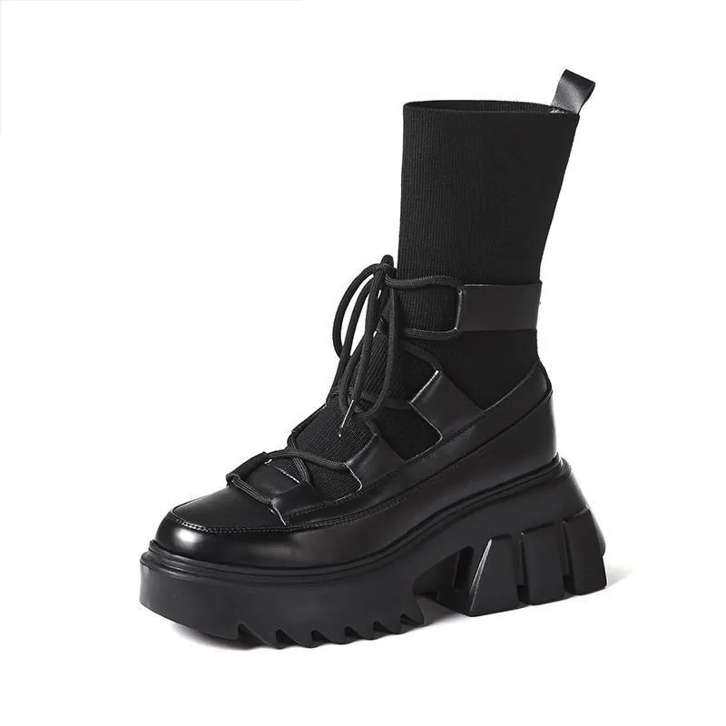 Urban Chic Cross-Strap Platform Boots