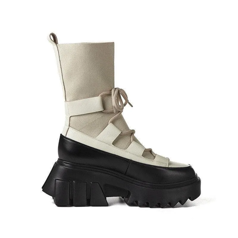 Urban Chic Cross-Strap Platform Boots