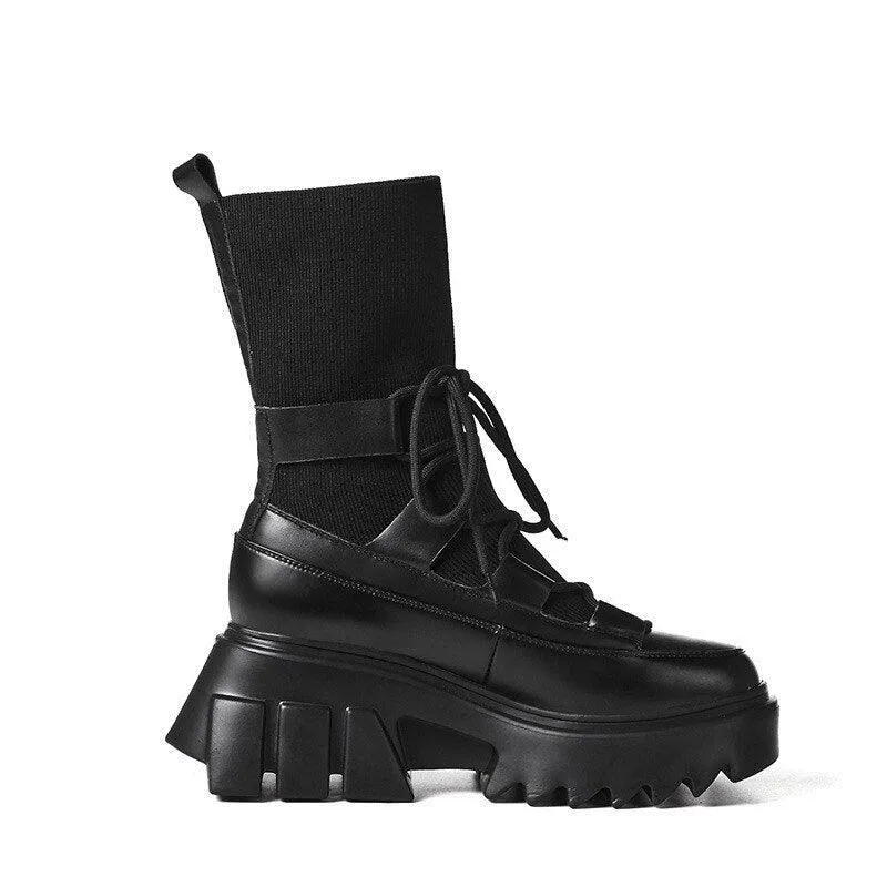 Urban Chic Cross-Strap Platform Boots