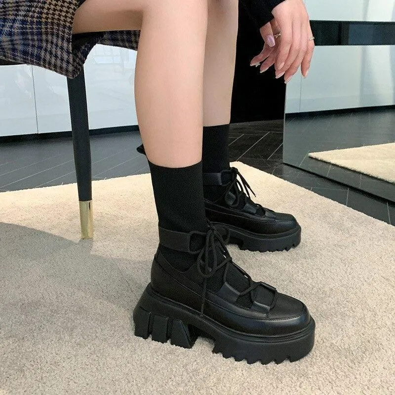 Urban Chic Cross-Strap Platform Boots
