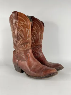 Vintage Montana Tan Leather Cowboy Boots - EU43